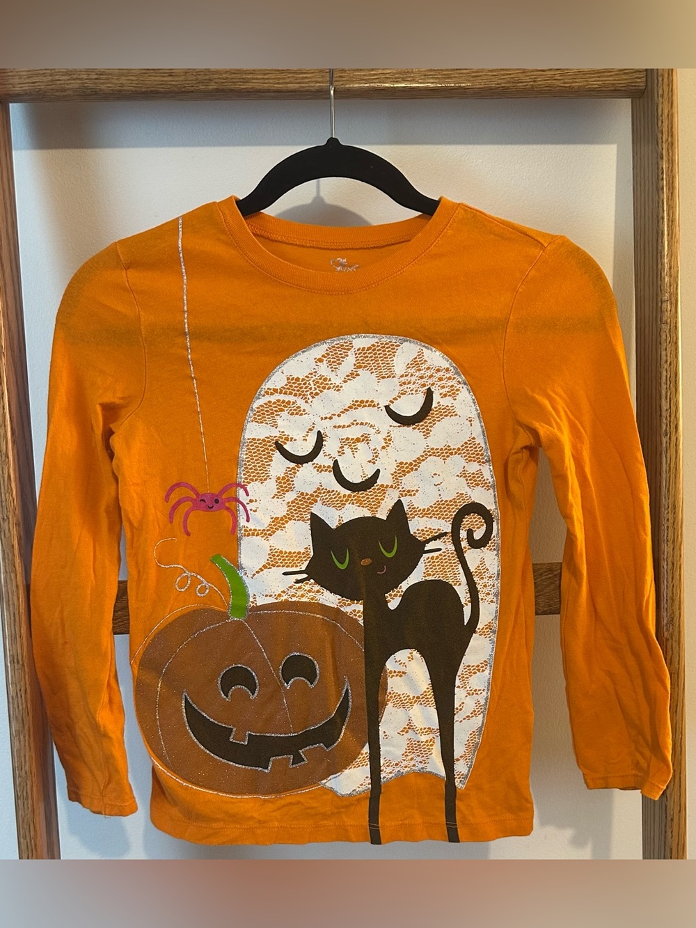 Children’s Place Halloween Long Sleeve Tee With Glitter Accents